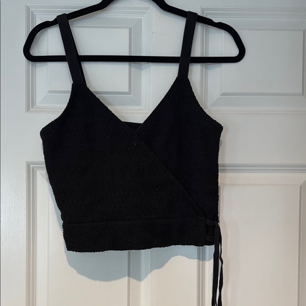 Black Wrap Crop Top
